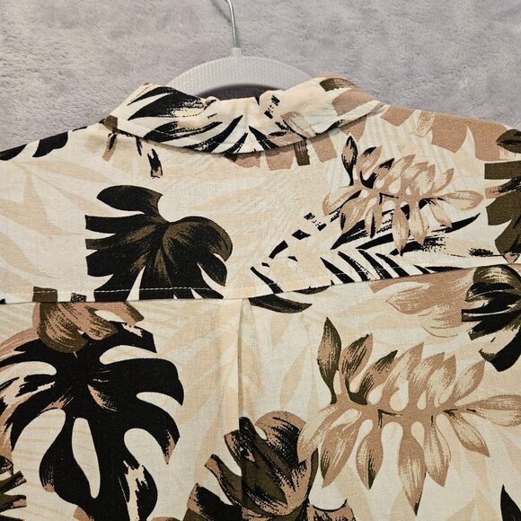 White Stag Blouse Womens M Hawaiian shirt linen blend vacation cruise breathable - Picture 4 of 11